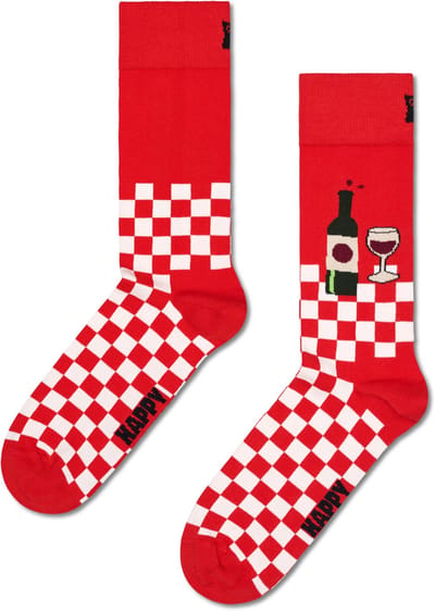 Happy Socks Wine And Dine Sock - unisex sokken - rood - Unisex - Maat: 36 - 40