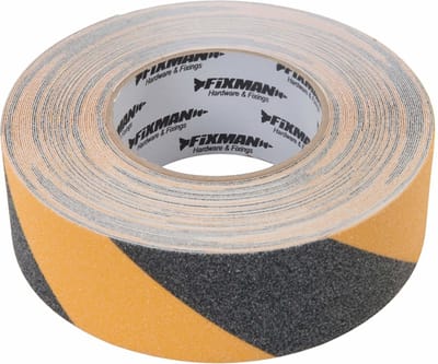 Fixman Antislip tape - 50 mm breed - 18 meter - zwart/geel - water- en chemicaliënbestendig