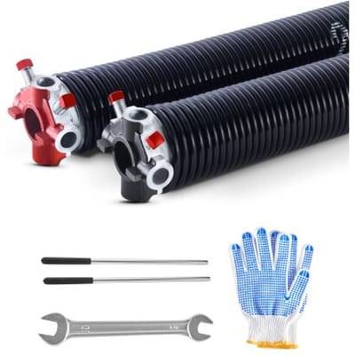 VEVOR Garagedeur Torsieveren (Φ 5,72 x Φ 50,8 x 685 mm) 16.000 cycli, zwart gecoat voor vervanging, garagedeurveren met antislip wikkelstangen, handschoenen en installatiesleutel