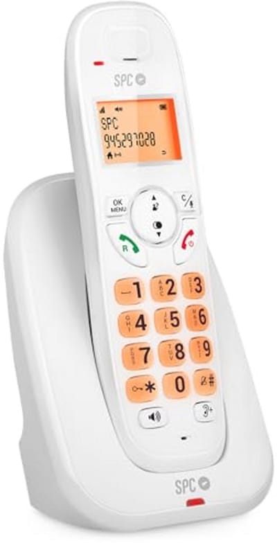 Draadloze Telefoon met Verlichte Toetsen en Display - Handsfree, Oproepherkenning en Eco-Modus - Wit