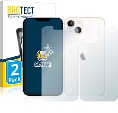 BROTECT - Screenprotector voor Apple iPhone 13 (Voor+Achter) - Folie Beschermfolie matte 2 Stuks
