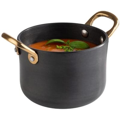 GGM Gastro (6 Stück) Serviertöpfchen - CASTORO - Aluminum - 0,6 Liter - Ø 115mm - Grau