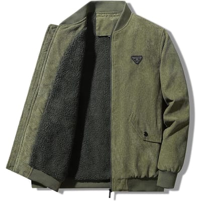 Fluweel Verdikte Katoenen Jas voor Heren In Herfst en Winter, Losse Casual Werkkleding voor Middelbare Leeftijd, Corduroy Jas met Meerdere Zakken voor Heren 5XL black