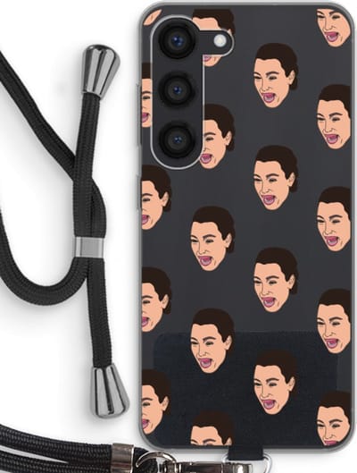 Case Company® - Hoesje met koord geschikt voor Samsung Galaxy S23 hoesje met Koord - Ugly Cry Call - Telefoonhoesje met Zwart Koord - Bescherming aan alle Kanten en Over de Schermrand