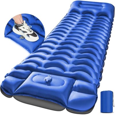 Kampeer slaapmat - Luchtbed mat - Comfortabel slapen - Snel opblaasbaar - Compact lichtgewicht - Blauw