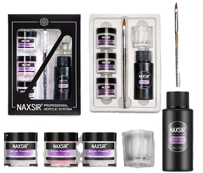 NAXSIR Nagel Art Poeder Set - 6 Stuks | Professionele Nagelverlenging | Kristal 3D Sculpturen | High - Quality Nail Art Kristal Poeder | Volledige Nageldesign Tools Kit