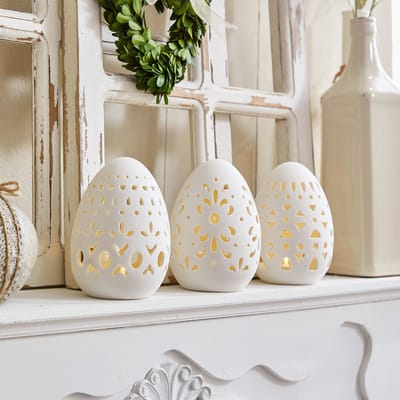 LOBERON Paasei set van 3 Mouna wit