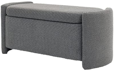 Opbergbank 105 x 44 x 45,5 cm - Gestoffeerde Bedbank Met Deksel - Fluweel - Grijs