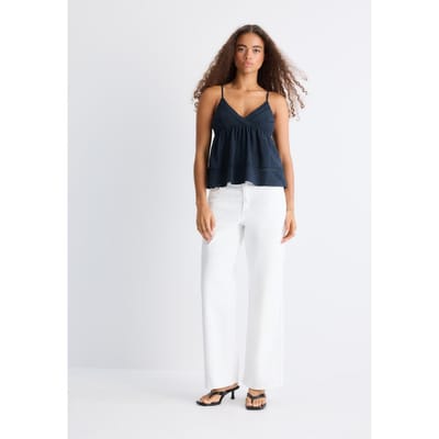 Stradivarius Crochet top met bandjes  Donkermarine XS
