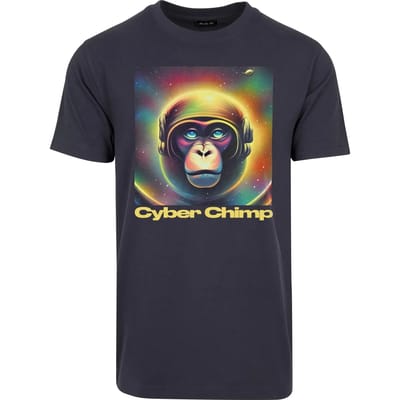 Mister Tee - Cyber Chimp Heren T-shirt - XS - Blauw