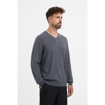 MERSO V-Hals – Merino Trui – 100% Merino Wol – Storm Grey