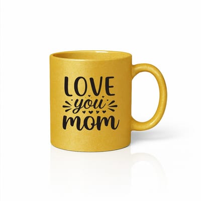 Luxe Gouden Love You Mom Mok - Metallic Keramische Beker - Premium Mama Cadeau