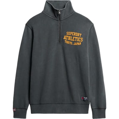 Superdry - Track & Field trui met halve rits en afbeelding - Heren - Truien