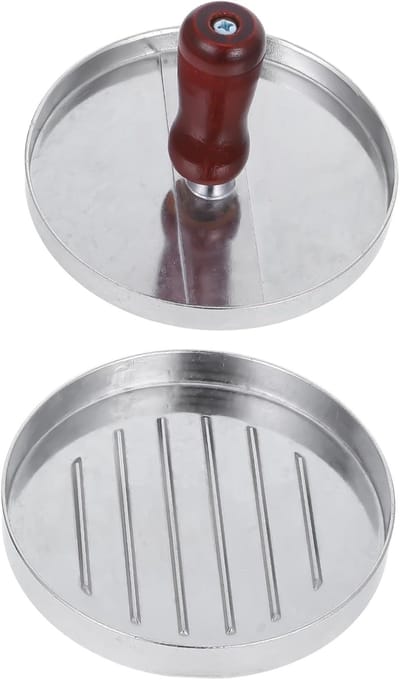 Vleespers Maker - Burger Patties - Keuken Hulp - Non-stick Coating - 11 cm Diameter - Zilver