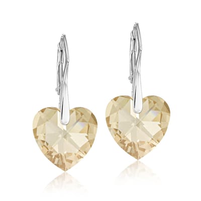 Montebello Oorbellen Noor HZ51 - Swarovski Hart - 925 Zilver Gerhod. - Ø14mm - 30mm
