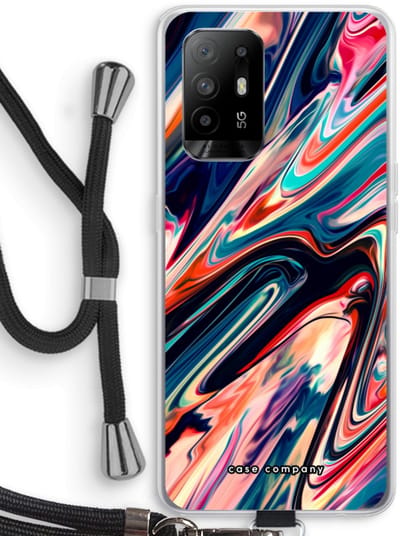 Case Company® - Hoesje met koord geschikt voor Oppo A94 5G hoesje met Koord - Quantum Being - Telefoonhoesje met Zwart Koord - Bescherming aan alle Kanten en Over de Schermrand