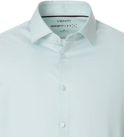 VENTI modern fit overhemd - jersey - lichtgroen - Strijkvriendelijk - Boordmaat: 41