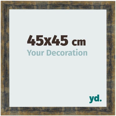 Your Decoration - Fotolijst 45x45 cm - MDF - Blauw Goud Gemeleerd - Pisa