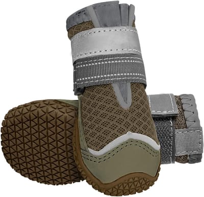 Schoenen, pootbescherming, 2 stuks, ademende hondenschoenen, outdoor, met antislipzool, verstelbare reflecterende klittenbandsluiting, hondenlaarzen voor kleine, middelgrote en grote