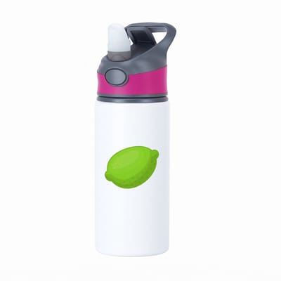 Hacebo® - Limoen waterfles met rietje roze - Fruitschaal - Fruit liefhebbers - Vrucht - citrus - gezond eten - water fles - 650ML