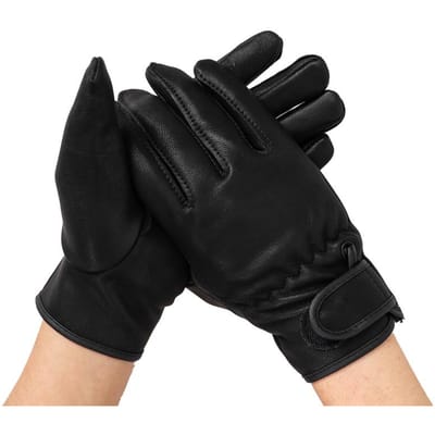 Zwarte Dunne Geitenleer Sport Auto Rijden MTB Veiligheidshandschoenen Slijtvaste Bovenlaag Lederen Handschoenen Groothandel Heren 520SY XL