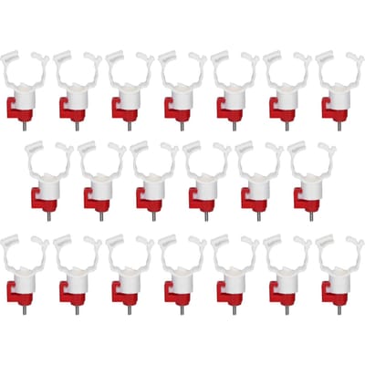 20 stuks kippendrinknippels, multifunctionele kippendrinknippels en voederbakken voor pluimvee, kip, eend, vogel white