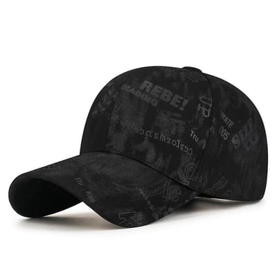 Nieuwe Coole Mode Dames Heren Sport Honkbalpet Lente Zomer Vrouwelijk Mannelijk Katoen Print Wandelen Strand Petten Hoed Voor Dames Heren (Black,Adjustable) zwart