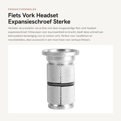 Dailygoods - Fiets Vork Headset Expansieschroef - Sterke Carbon Vork - 28,6 mm Accessoires - Duurzaam en Betrouwbaar - Voor racefiets en mountainbike