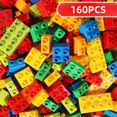 160 stuks Bouwstenen Constructor Speelgoed voor Kinderen 6-10 Jaar Educatief STEM Speelgoed Creatief Assembleren Bakstenen Leuke Spelletjes blue