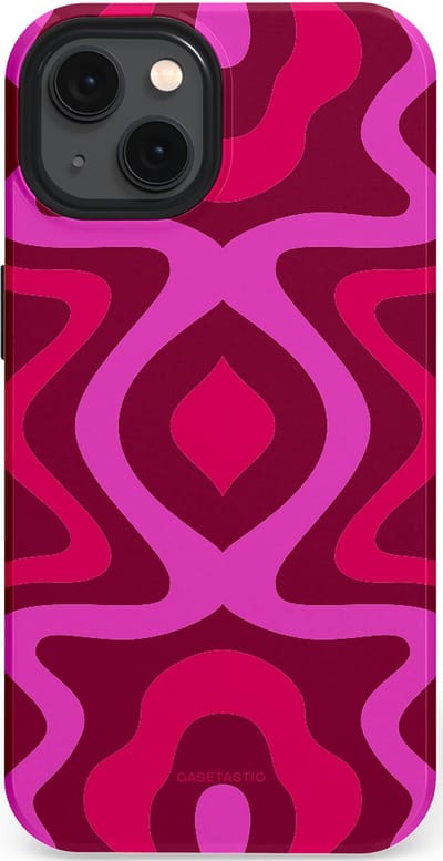Casetastic Hoesje Geschikt voor Apple iPhone 13 Magsafe - Stijlvolle Beschermende Duo-layer Case - Retro golf