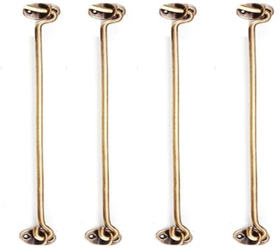 Allecto - Messing Haak en Eye Klink Lock - Heavy Duty Beveiliging - Brons - Deurhaak - Ideaal voor Deuren en Ramen - 10cm