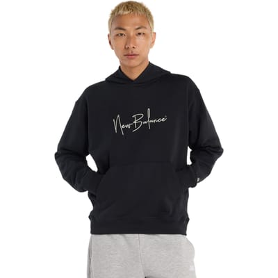 New Balance Athletics Signature Hoodie Hoodies Heren - Zwart - Maat M - Katoen Jersey