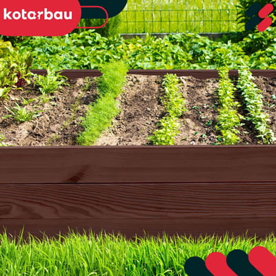 KOTARBAU® Moestuinbak, Verhoogd Tuinbed, Geïmpregneerd Hout, 120 x 100 x 27 cm, Bruin, Plantenbed, met Vlies en Handschoenen met Klauwen, Groentebed, Bloembak Hout Buiten