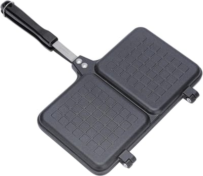Sandwich Maker - Kaasgrillpan Brood - Snelle Maaltijden - Dubbel Paneel - 36x25 cm - Zwart