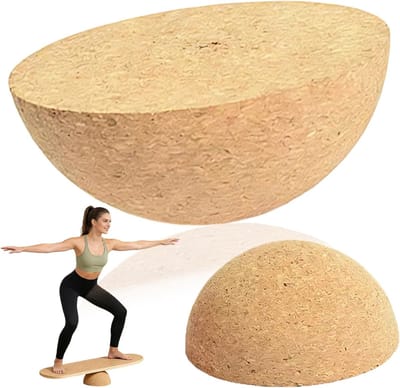 Balansbord van Kork - Halve Bal van 15 cm Diameter voor Training, Fitness en Coördinatie voor Kinderen en Volwassenen