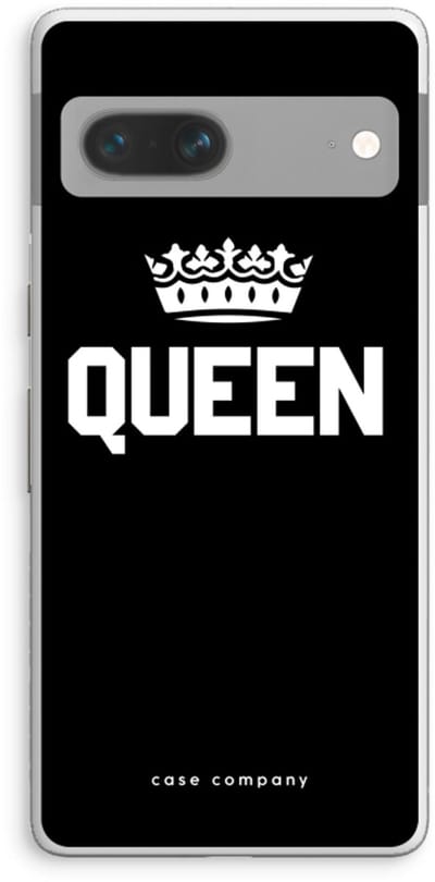 Case Company® - Hoesje geschikt voor Google Pixel 7 hoesje - Queen zwart - Soft Cover Telefoonhoesje - Bescherming aan alle Kanten en Schermrand