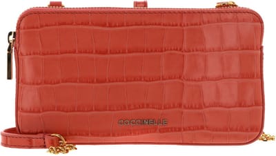 COCCINELLE Leren Schoudertas Avondtas Mini Bag Crossbody Croco Soft Geranium Roze