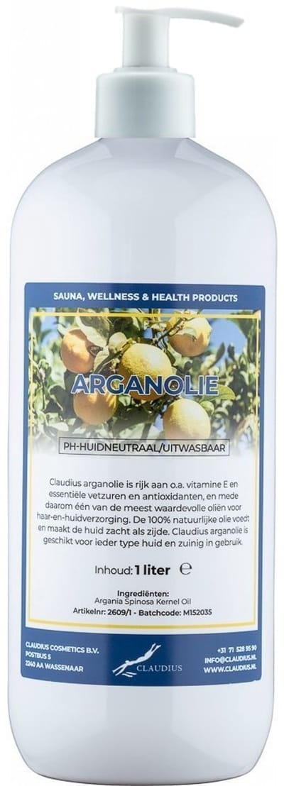 Arganolie 1 liter met witte pomp - 100% natuurlijk - biologisch en koud geperst
