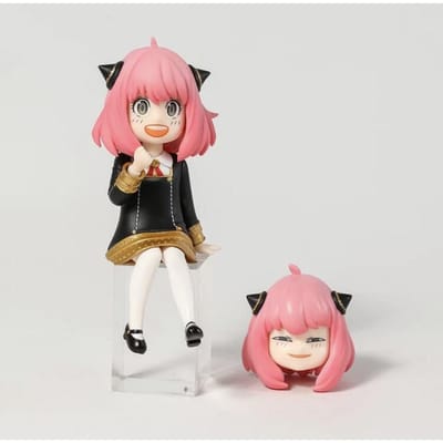 14CM Anime SPY Family Anya Forger Figuur Noodle Stopper Figuur Vervangend Gezicht Model Speelgoed Actiefiguur Pop Collectie Bureau With box pink
