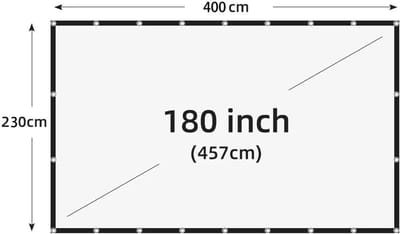 Projectiescherm Opvouwbaar - Draagbaar Scherm - Thuisbioscoop Creëren - Hoge Dichtheid Materiaal - 180 inch - Wit