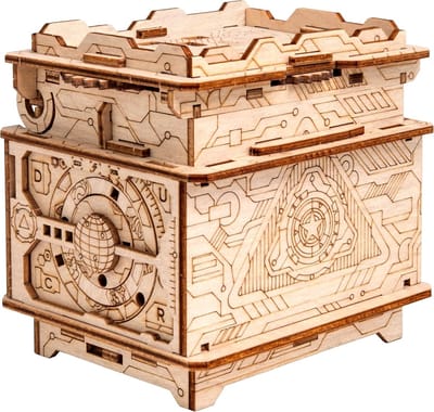 Houten Puzzel Geschenkdoos met Slot - Verstop Geld, Cadeaubonnen of Sieraden - Unieke Creatieve Doos met Deksel voor Vrouwen & Mannen