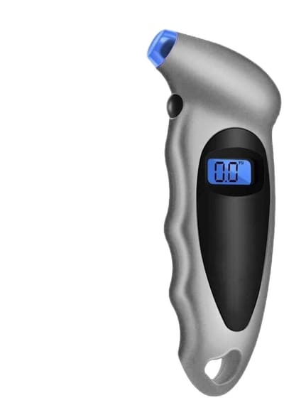 Luchtmeter Bandenspanning - Bandenmeter Digitaal - Veilig Rijden - Verlicht LCD Scherm - Tot 100 PSI - Zilver