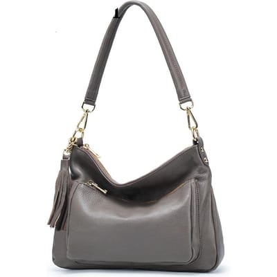 Dames tas van eerste laag rundleer Nieuwe stijl Damesmode Echt leer Moedertas Crossbody tas Dames Zachte leren handtas gray