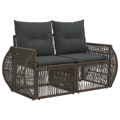 vidaXL - Tuinbank - Set - 13 - st - Grijs - en - Donkergrijs - poly - rattan