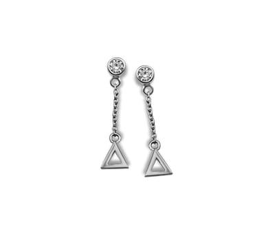 Oorhangers Triangel aan Ketting Zilver JE010S