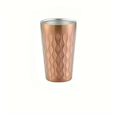 1 pièce Tasse à eau en acier inoxydable Motif vague Tasses à bière Épaissir Double paroi Tasses à boire chaudes froides pour la maison l'extérieur le bar Boissons 175ml