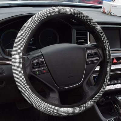 38cm bling strass stuurhoes voor vrouwen meisje met kristal diamant sprankelende auto SUV ademend antislip universele stuurwielhoezen