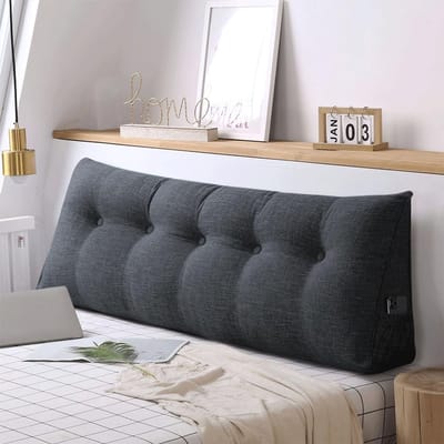 Extra Groot XXL Rugkussen 200cm Wigvormig Voor Bed en Bank met Nek- en Lordose Ondersteuning