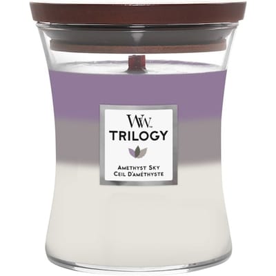 WoodWick Hourglass Trilogy Medium Geurkaars - Amethyst Sky - 60 branduren