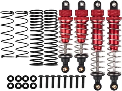 1/10 RC Aluminium Schokdempers 4-Pack voor Tamiya DT-02 DF-02 DT-03 TT-02B - Upgrade Onderdelen voor Verbeterde Prestaties en Stabiliteit